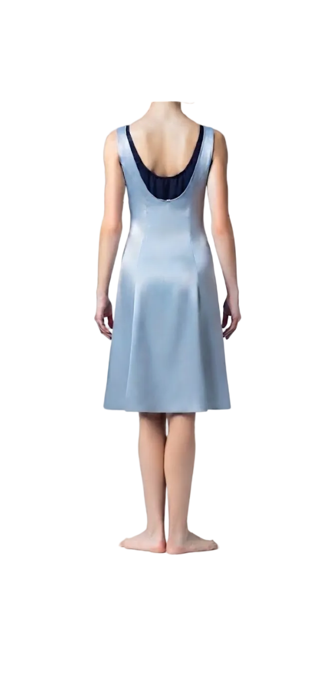Blue Satin Dress