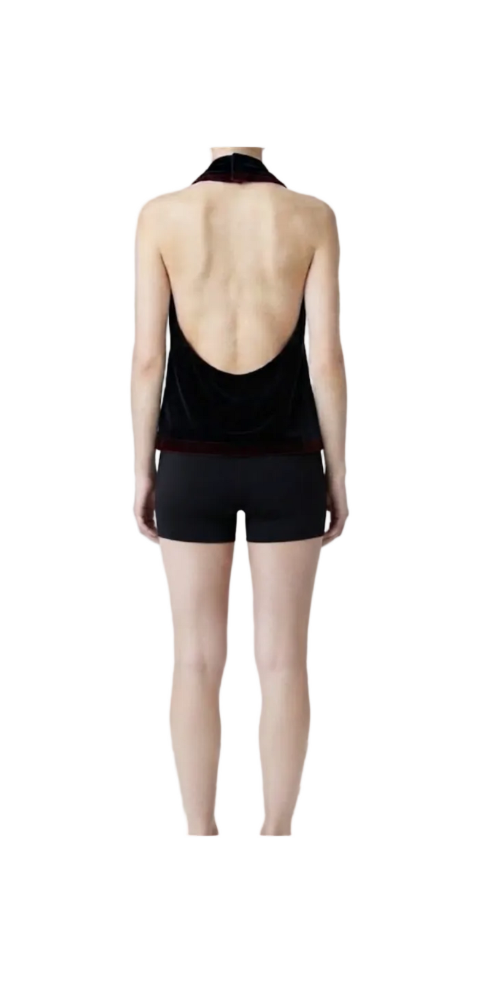 Velvet Unitard with Open Back