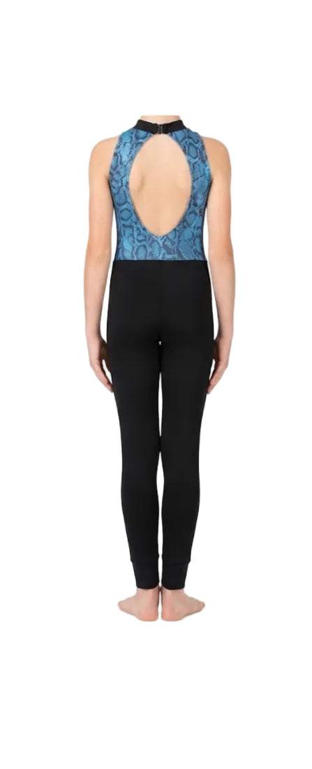 Blue Snake Print Pant Suit - CamelDance