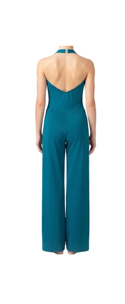 Dark Teal Pant Suit with Buttons - CamelDance