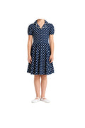 Navy and Cream Polka Dot Dress - Weissman