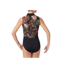 Zip Front Leotard with Floral Back - Motionwear