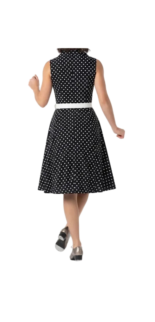 Black and White Polka Dot Dress - with Crinoline
