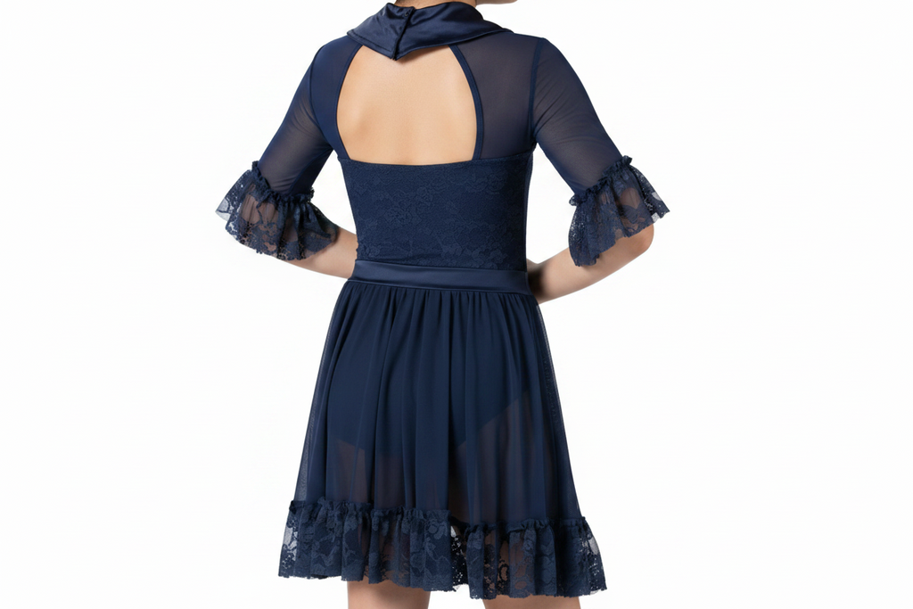 Flutter Sleeve Dress with Lace - Weissman