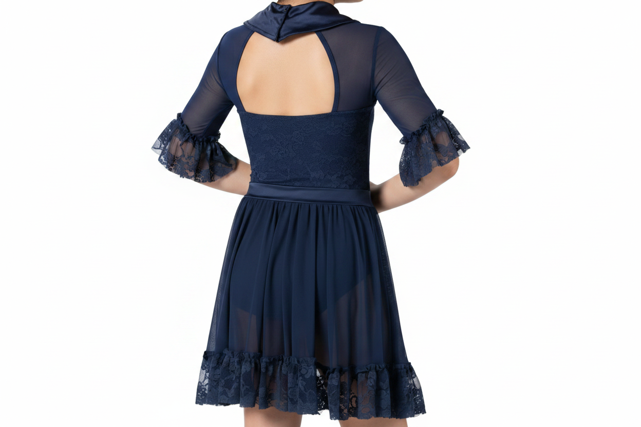 Flutter Sleeve Dress with Lace - Weissman