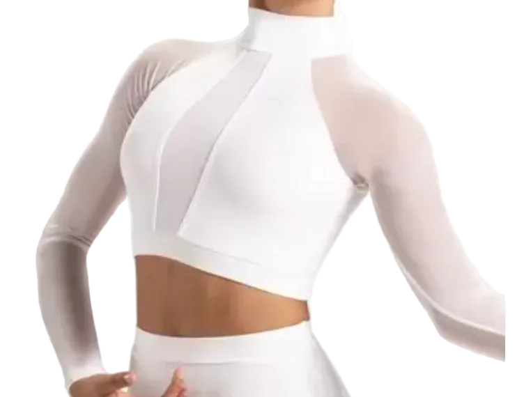 White Crop Top with White Pants and Shorts for underneath - Balera