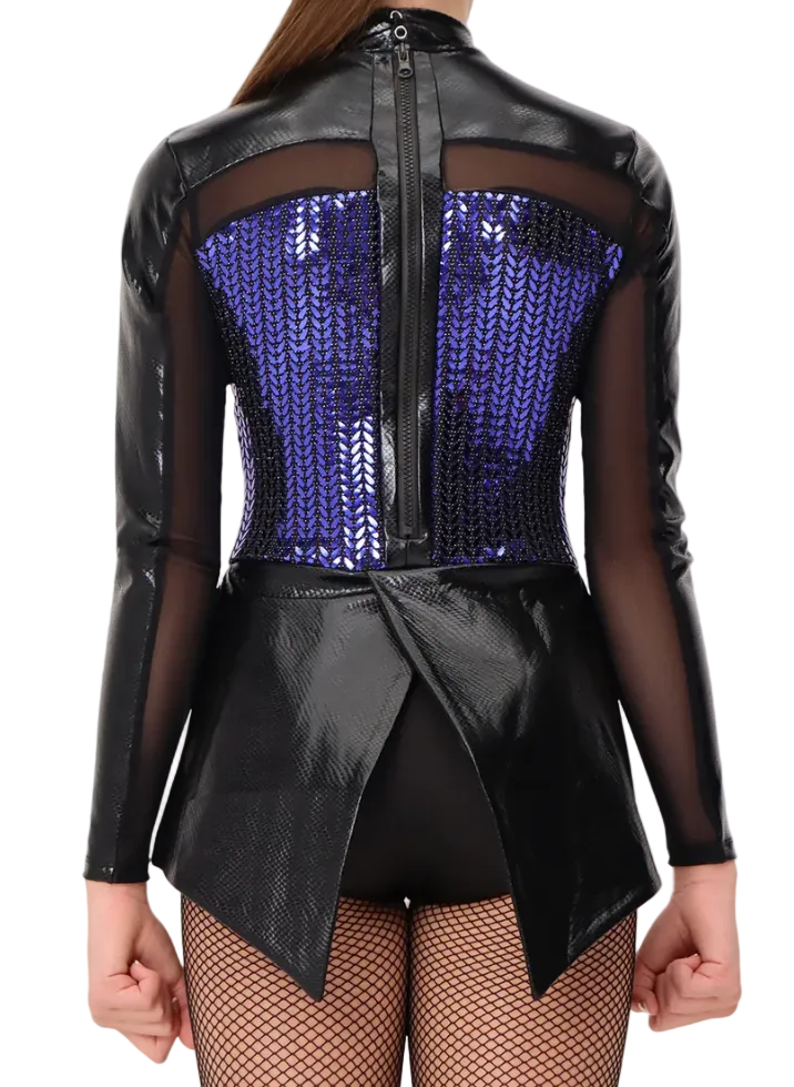 Sass - Blue/Purple and Black Leotard