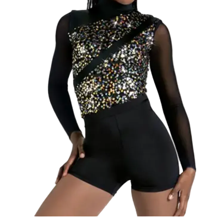 Ain't Nothing Wrong with That -Gold and Silver Sequence Unitard - Weissman