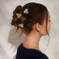 Mini Jelly Cloud Clips 8pc Set - Pearlized Cream & Butter Yellow